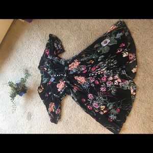 Boho Button up Split Floral Print Flowy Dress